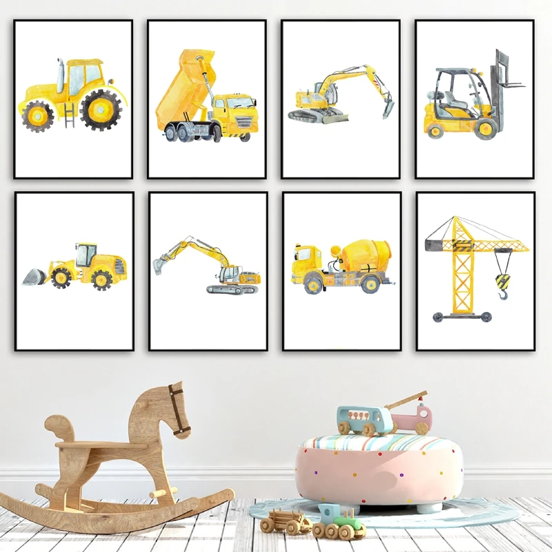 Heavy Equipment Background - Obrazy na płótnie do pokoju chłopca,