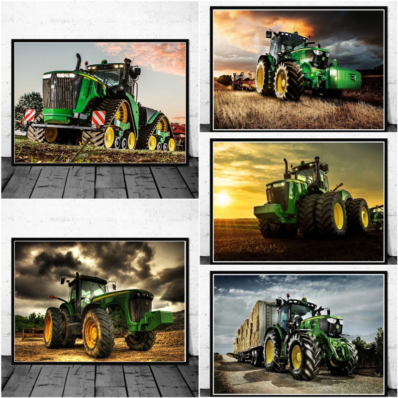 Heavy Equipment Background - Maszyna Ciągnik Farma Plakat Wydruki Gorąca