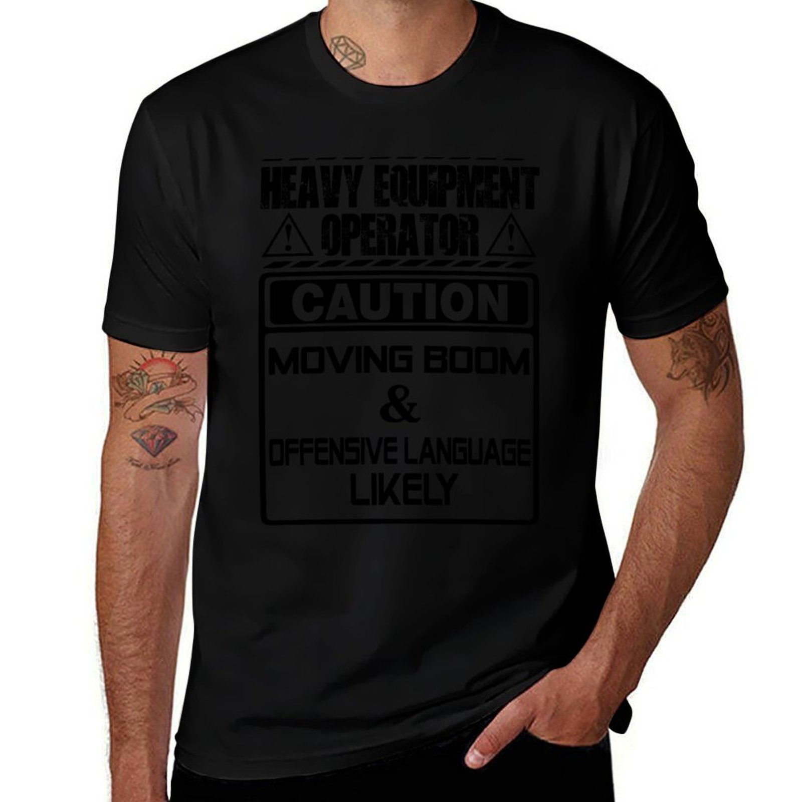 Heavy Equipment Background - Koszulka z grafiką wektorową: operator maszyn