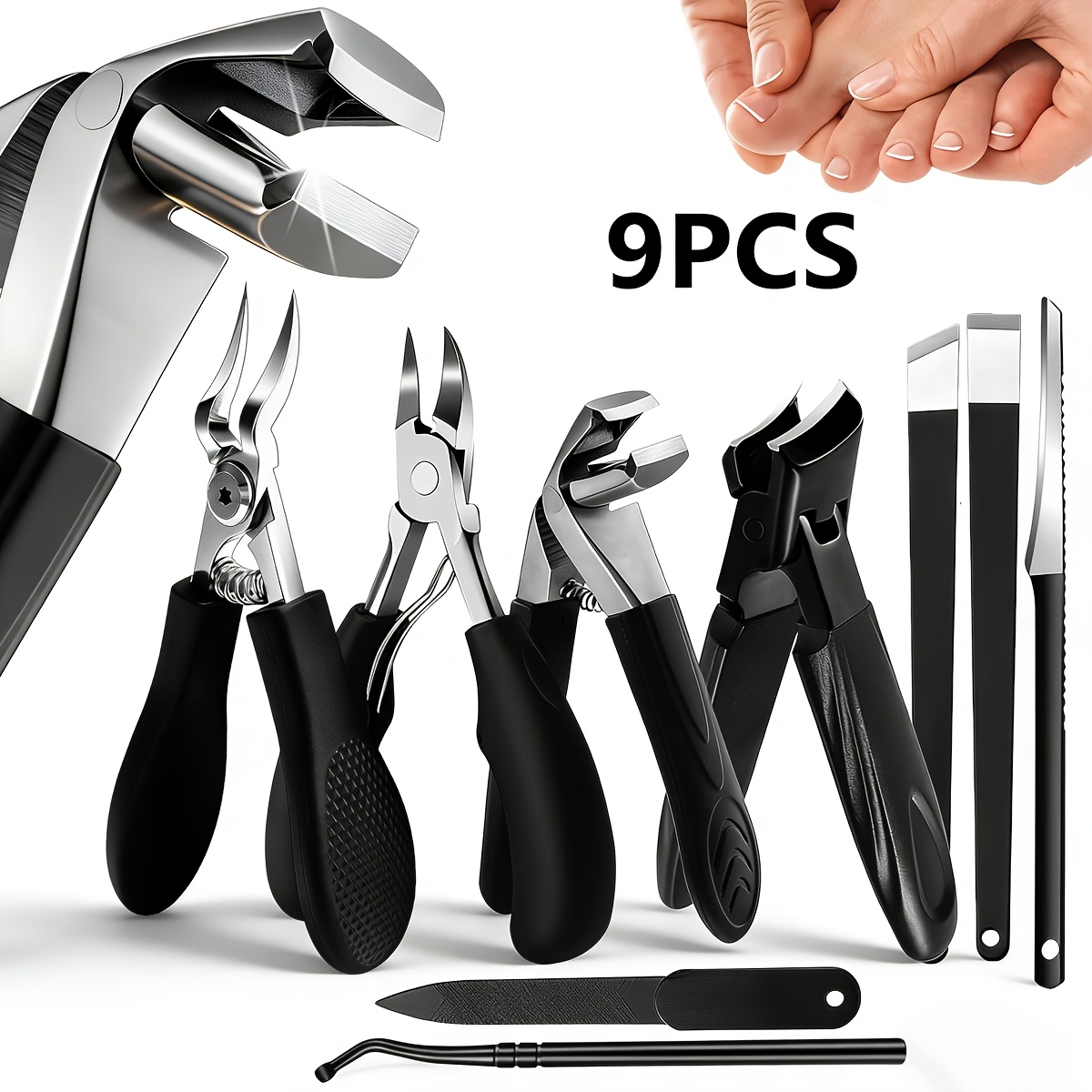 Heavy Equipment Scraper - 9-częściowy zestaw do manicure ze stali