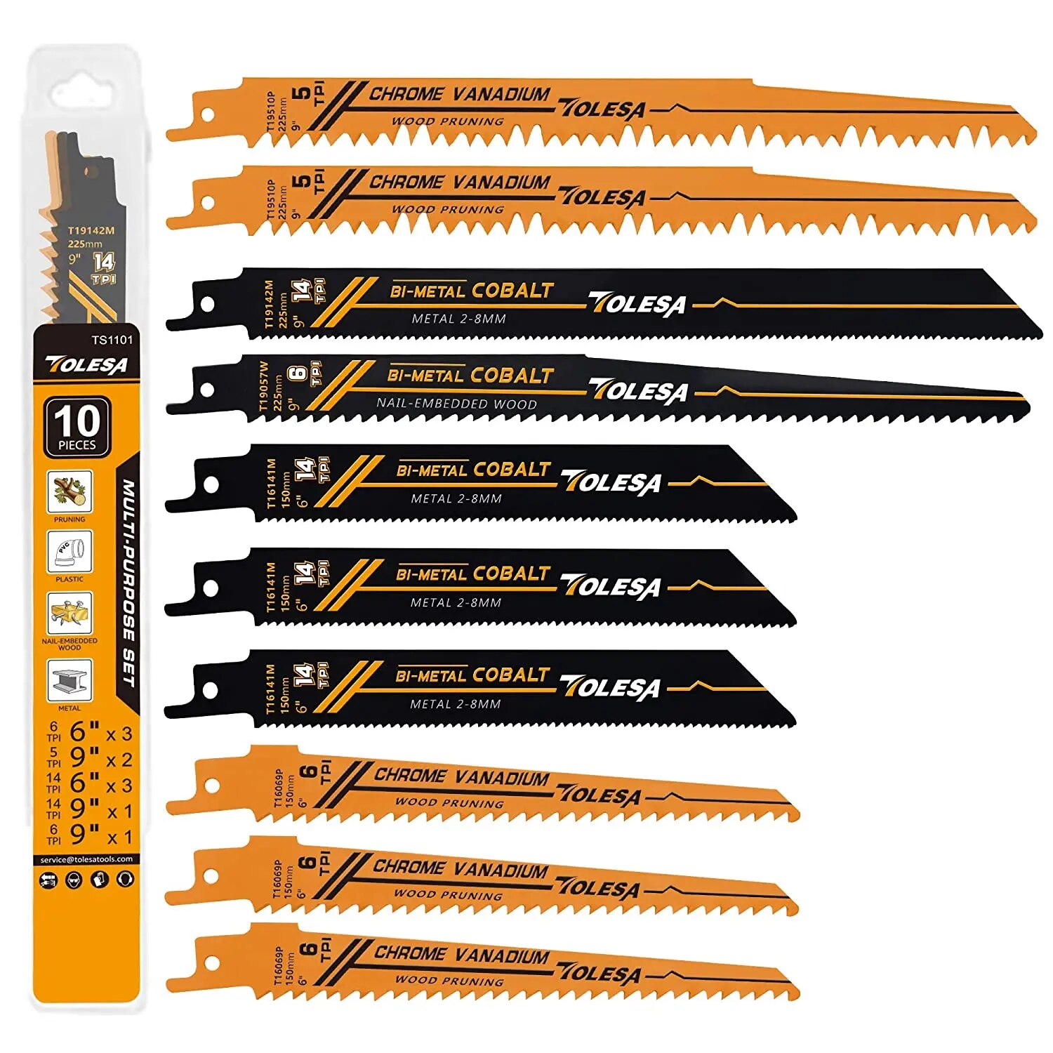 Heavy Equipment Blade - TOLESA 10 SZTUK pił szablastych bimetalicznych