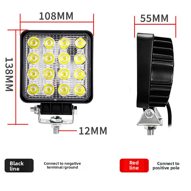 Lampa robocza LED 48W 16LED 4  – Heavy Equipment Forklift recenzja i cena