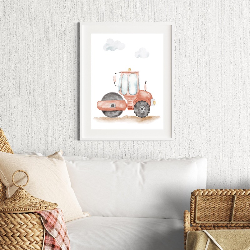Akwarela Pojazdy Wall Art Cięż – Heavy Equipment Background recenzja i cena