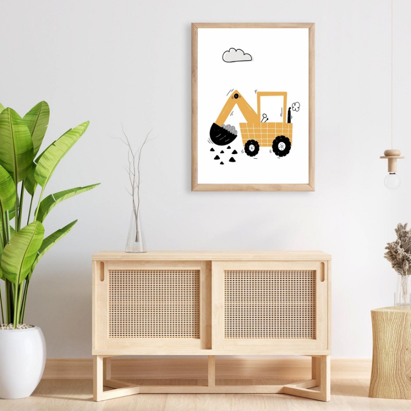 Akwarela Pojazdy Wall Art Cięż – Heavy Equipment Background recenzja i cena
