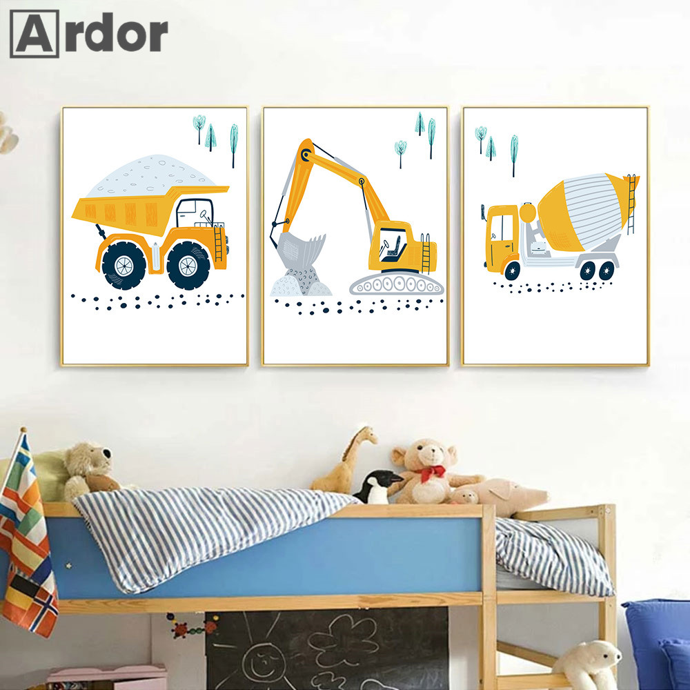 Dziecko Plakat Kreskówka Ciągn – Heavy Equipment Background recenzja i cena