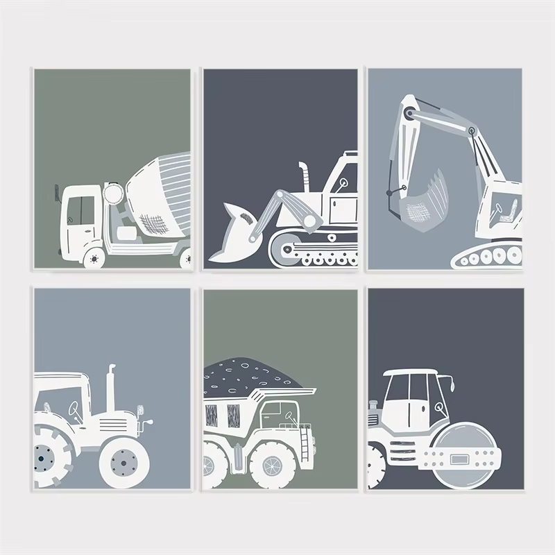 Nowoczesny Plakat z Kreskówkow – Heavy Equipment Background recenzja i cena