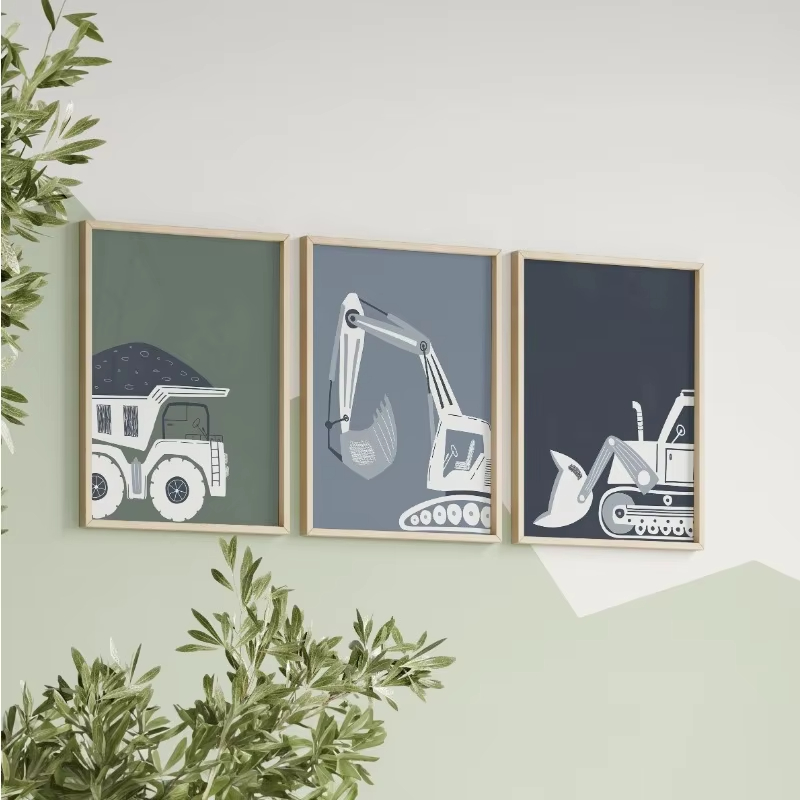 Nowoczesny Plakat z Kreskówkow – Heavy Equipment Background recenzja i cena