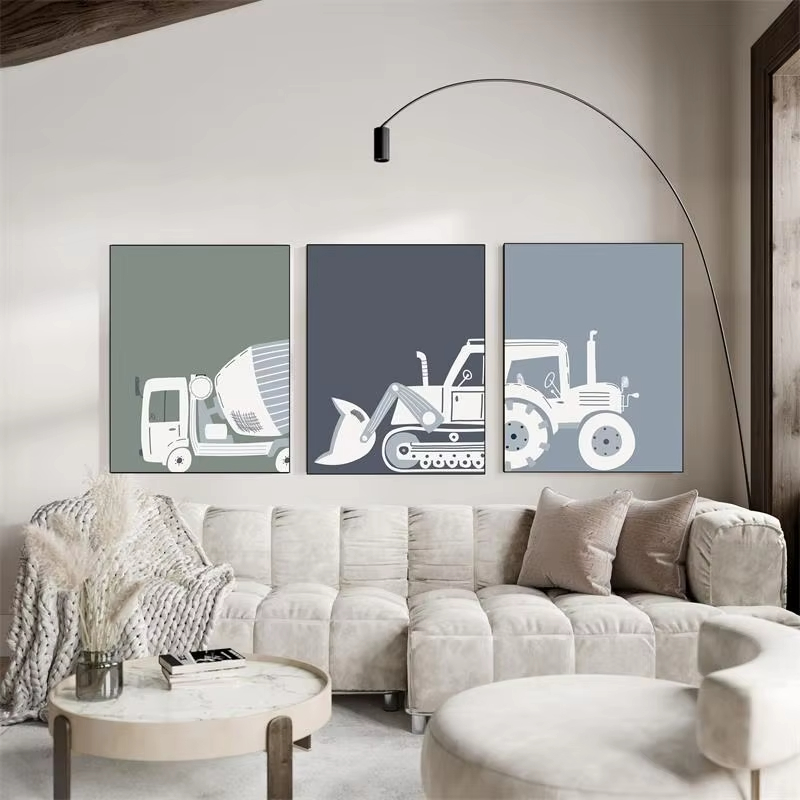 Nowoczesny Plakat z Kreskówkow – Heavy Equipment Background recenzja i cena