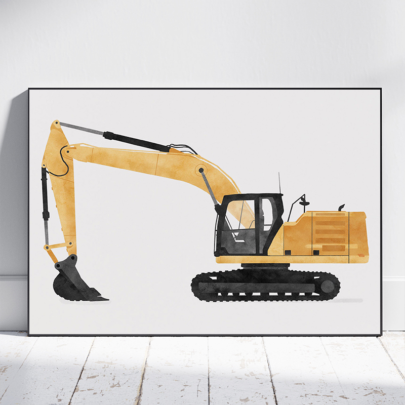 Klasyczny Plakat z Kreskówkowy – Heavy Equipment Background recenzja i cena